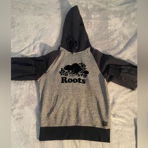 Black and grey Roots sweater size XS.
